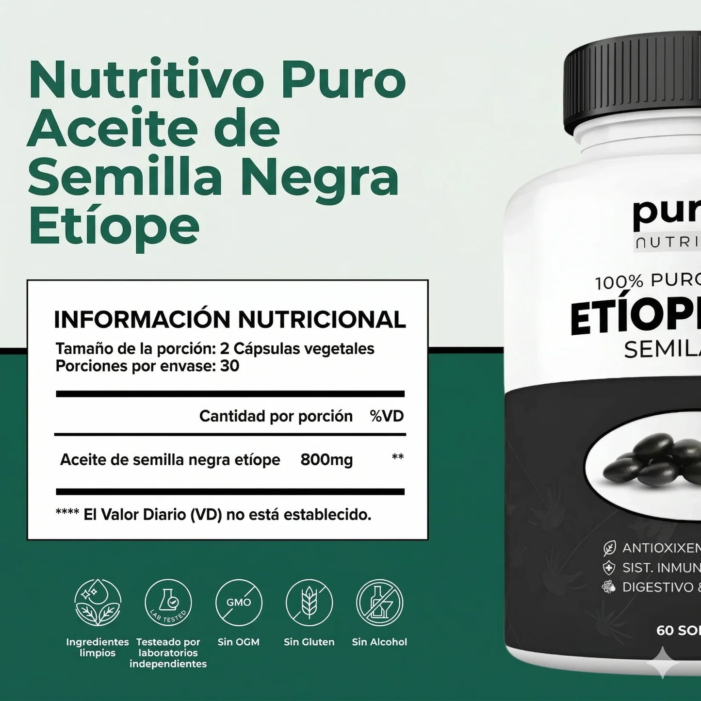 Aceite de Semilla Negra Etíope — La fórmula natural con 4,64% de timoquinona para tu equilibrio interno.
